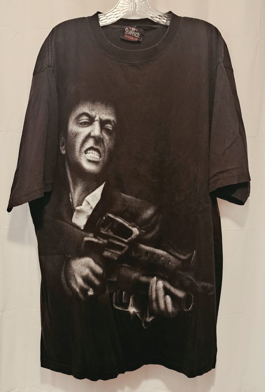 VTG 90s Scarface Tony Montana Print Shirt Mens XL Say Hello to My Little Friend